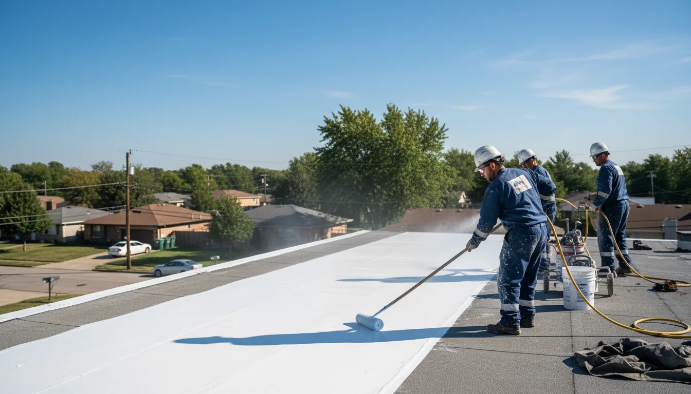 Commercial roof coating in Cerrillos, NM near me